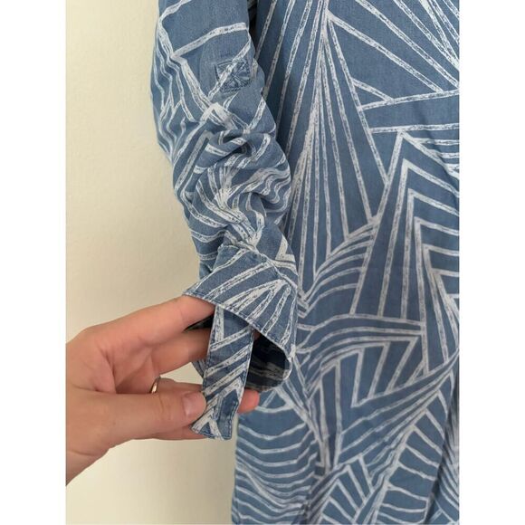 Kachel Views Printed Shirt Dress Sz 4 100% Lyocell Lightweight Resortwear - Picture 6 of 10